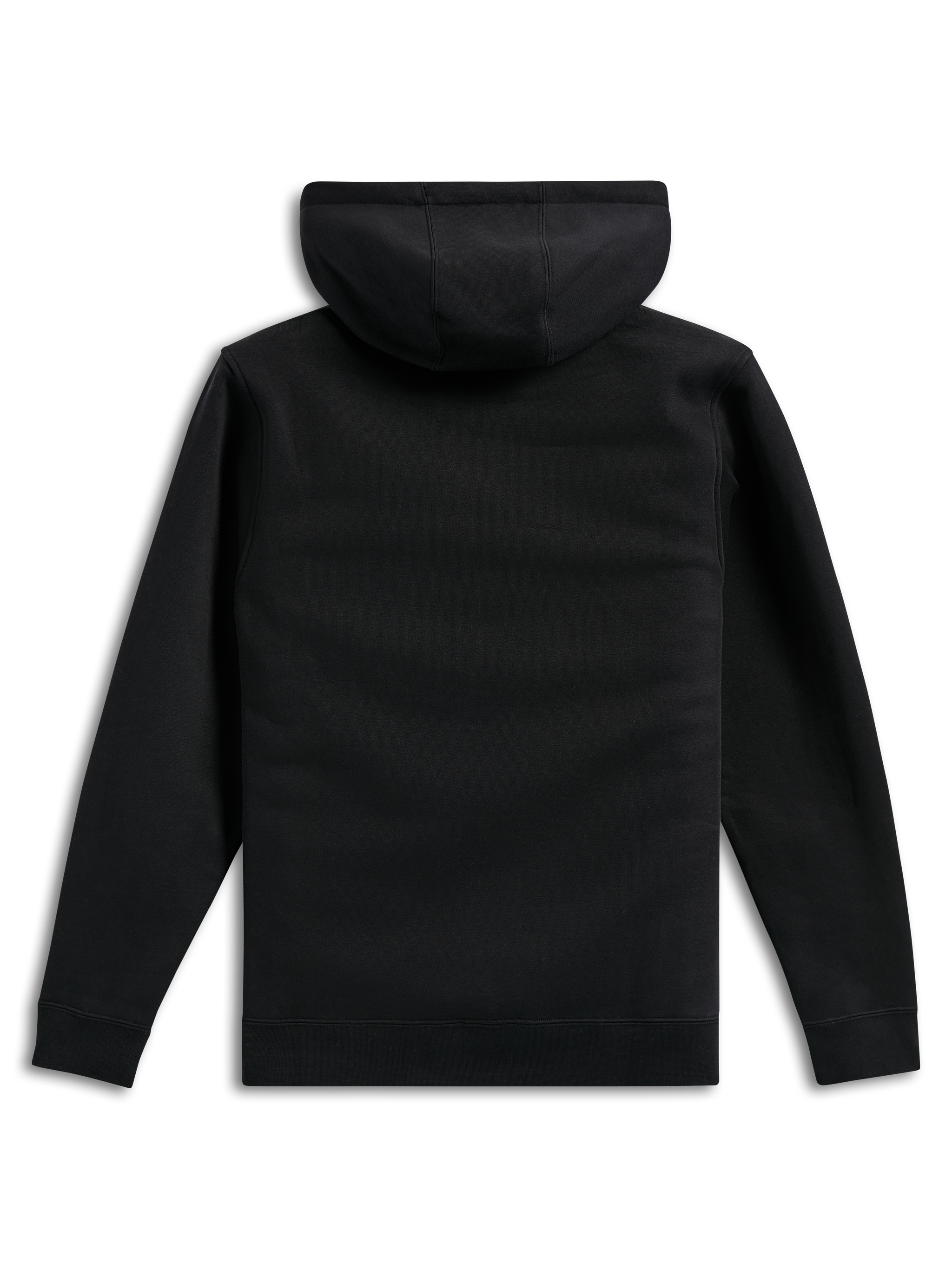 Alpinestars Ellipsoid Hoodie, Schwarz, Rückansicht, einfarbiger Kapuzenpullover aus Fleece, lässige Streetwear, Sweatshirt mit Rippbündchen und Saum