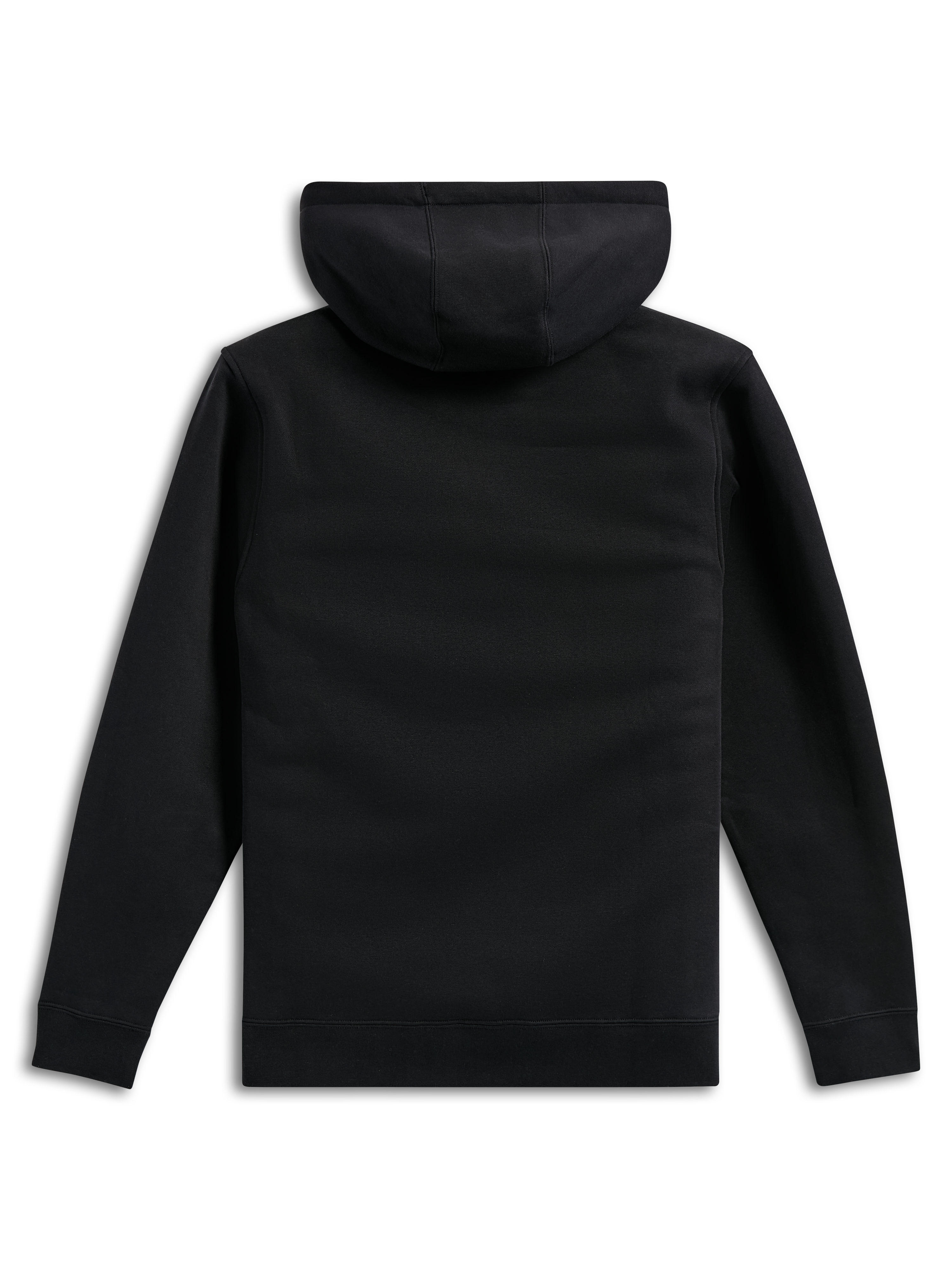 Alpinestars Ellipsoid Hoodie, Schwarz, Rückansicht, einfarbiger Kapuzenpullover aus Fleece, lässige Streetwear, Sweatshirt mit Rippbündchen und Saum