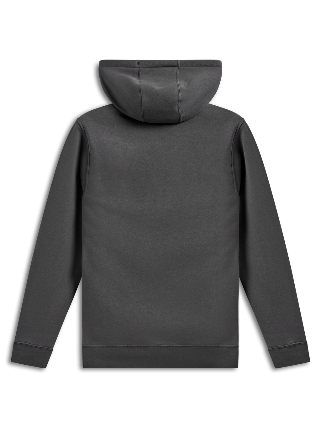 Alpinestars Ellipsoid Hoodie, Fleece-Kapuzenpullover, Gunmetal-Grau, Rückansicht mit einfarbigem Körper und Ärmeln, Rippbündchen und Saum, lässige vom Motorsport inspirierte Streetwear