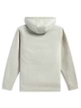 Alpinestars Pulse Kapuzenpullover, Rückansicht, Sand Off-White, lässiger Fleece-Pullover, lange Ärmel mit Rippbündchen und Saum, Kapuzendesign, motorsportinspirierte Streetwear