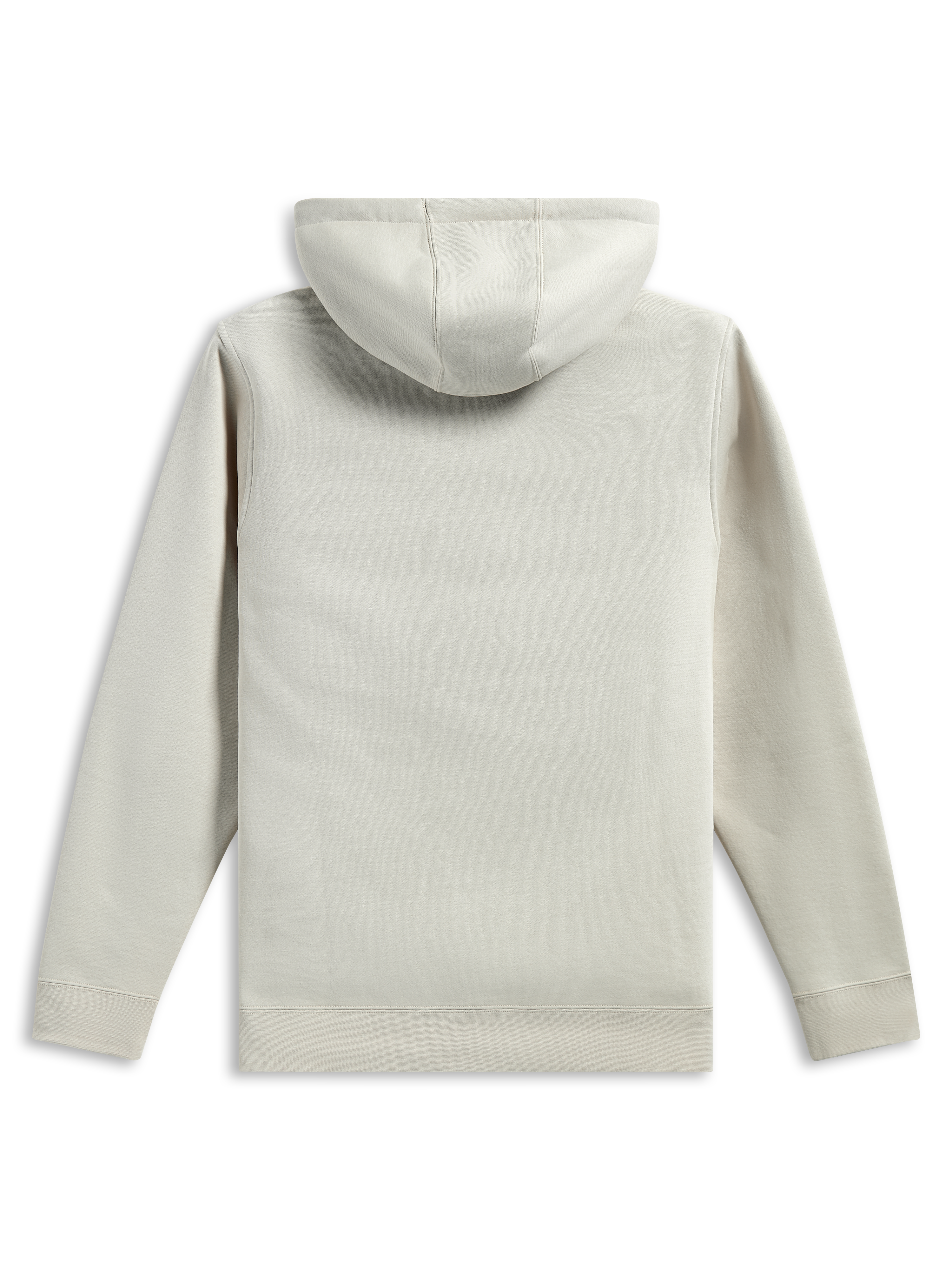 Alpinestars Pulse Hoodie, back view, Sand off-white, casual pullover fleece, long sleeves with ribbed cuffs and hem, hooded design, motorsport-inspired streetwear