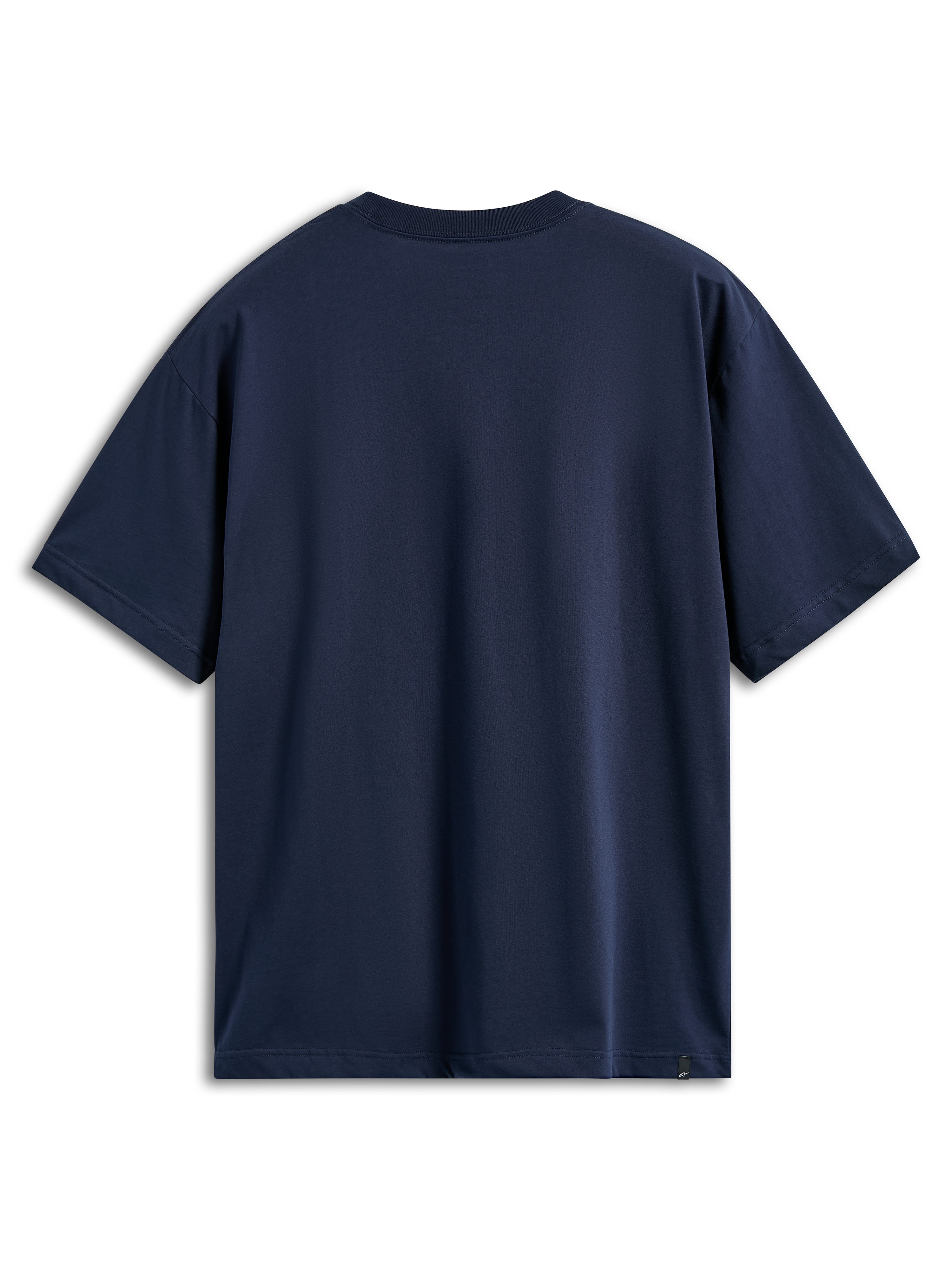 Alpinestars Aplomb Oversized CSF Tee, Kurzarm-T-Shirt, Navy, Rückansicht, entspannte Oversized-Passform, schlichtes Design mit kleinem Logo-Etikett am Saum, lässige Sportbekleidung