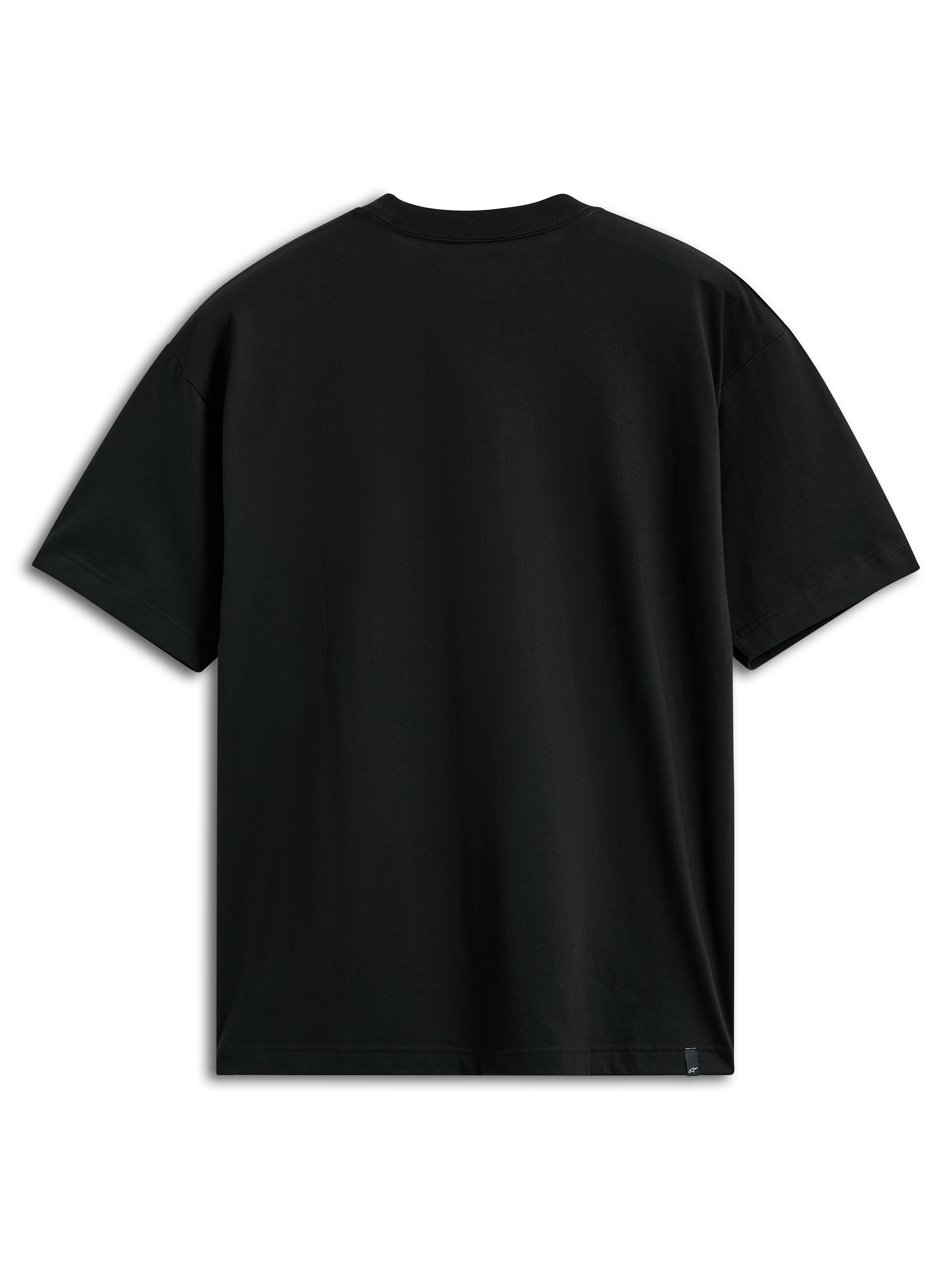 Alpinestars Ellipsoid CSF Tee, Kurzarm-T-Shirt, Schwarz, Rückansicht, schlichtes Design mit kleinem Logo-Etikett am Saum, lässige Motorsport-Streetwear