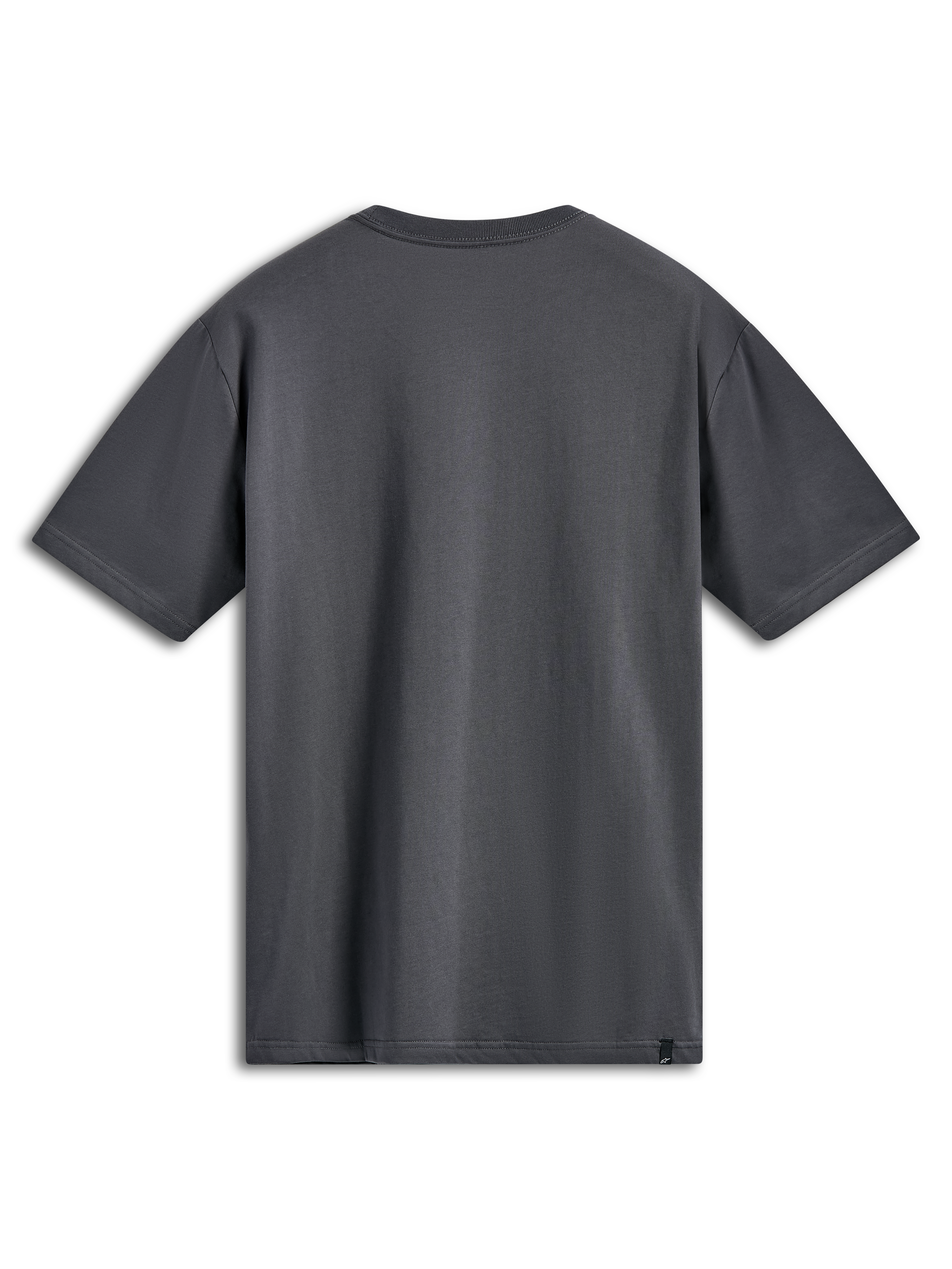 Alpinestars Ellipsoid CSF Tee, Kurzarm-T-Shirt, Anthrazit, Rückansicht, schlichtes Design mit kleinem schwarzem Logo-Etikett am Saum, lässige Sportbekleidung