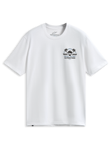 Alpinestars Order CSF Tee, Short Sleeve T-Shirt, White, Chest Graphic with Palm Trees and Racing Helmet, One Goal One Vision Text, Casual Motorsport Sportswear