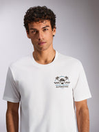 Alpinestars Order CSF Tee, kurzärmeliges T-Shirt, Weiß, Grafikdruck mit Helm und Palmen, „One Goal. One Vision.“ Text, lässige Motorsport-Sportbekleidung
