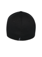 Alpinestars Corp Shift Relay Kappe, Schwarz, Rückansicht mit kleinem weiß besticktem Astars-Logo, strukturierte Krone aus Twill-Gewebe, Flex-Rückseite für lässige Sportbekleidung