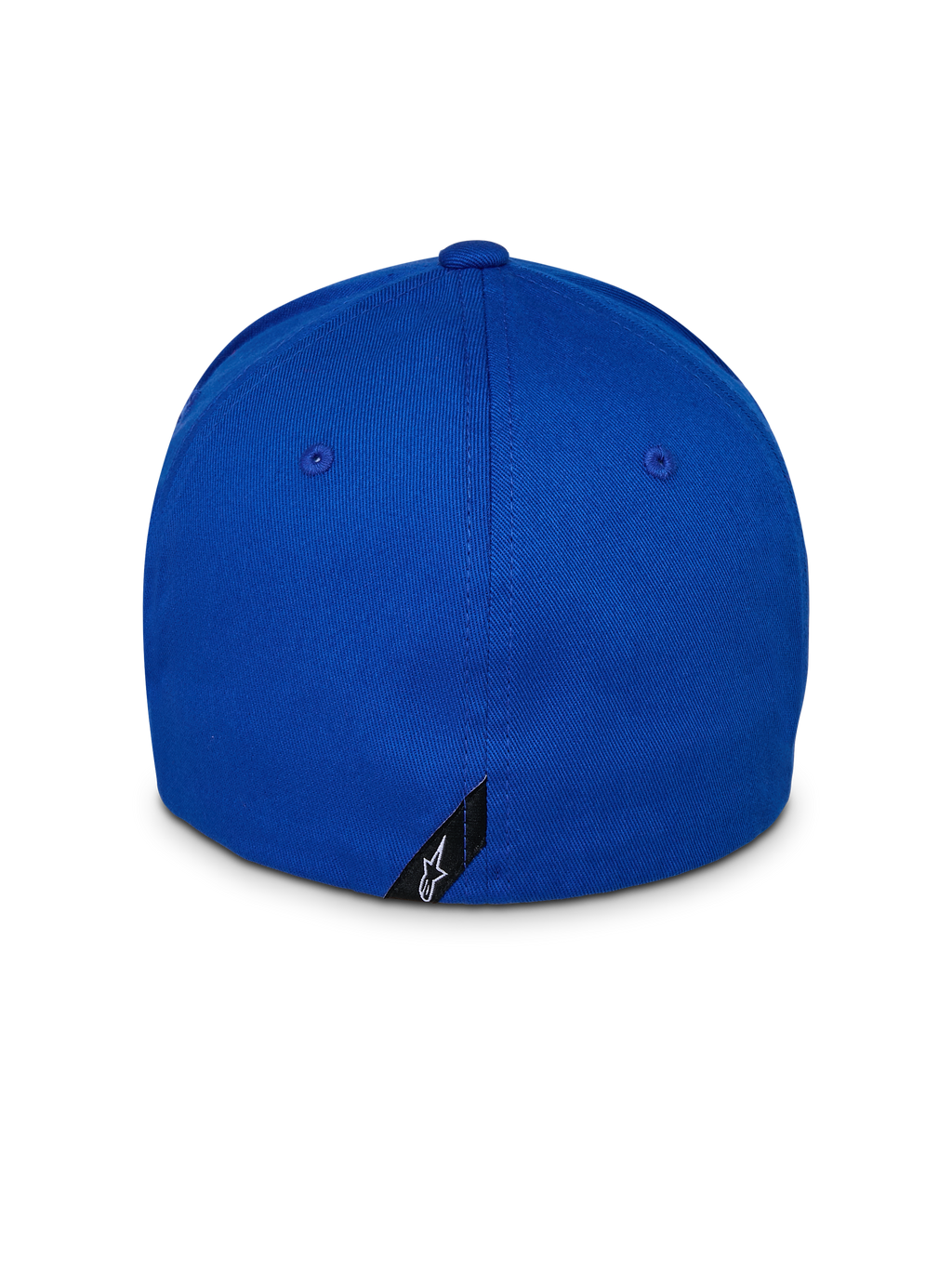 Alpinestars Corp Shift Relay Mütze, Blau, Rückansicht, Flex-Rückseite mit kleinem schwarzem Logo-Etikett, strukturierte Krone, sportliche Freizeit-Mütze