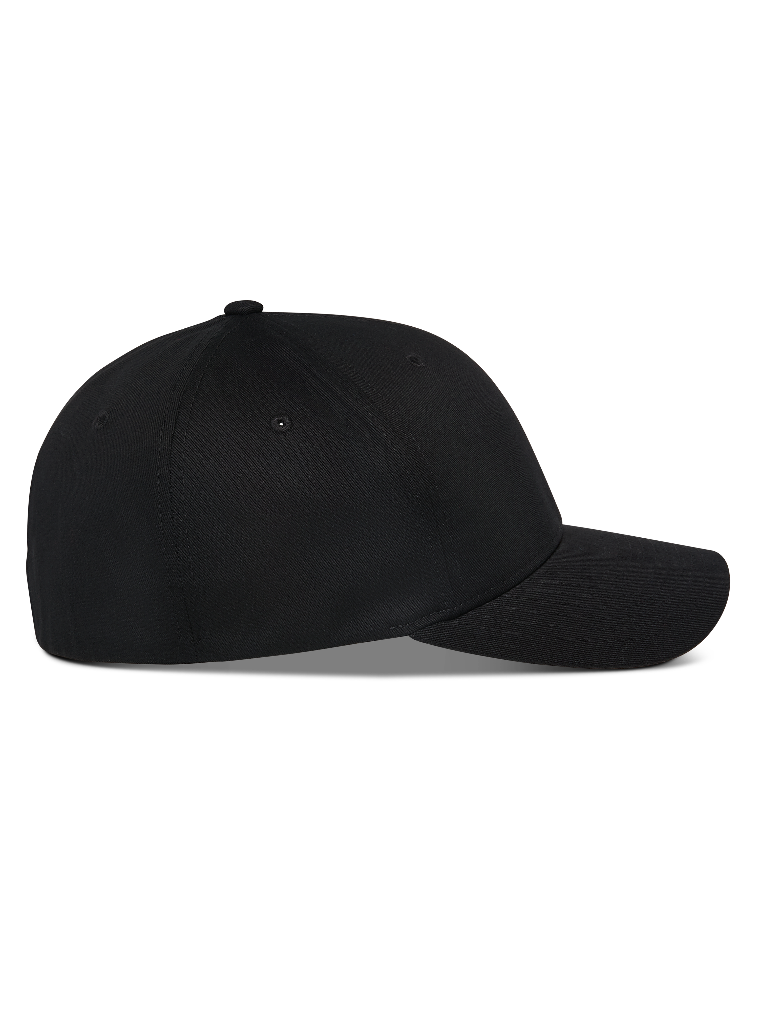 Alpinestars Pivot Kappe, Schwarz, Seitenansicht einer strukturierten Baseballkappe mit gebogenem Schirm, Twill-Gewebe, lässige, vom Motorsport inspirierte Kopfbedeckung