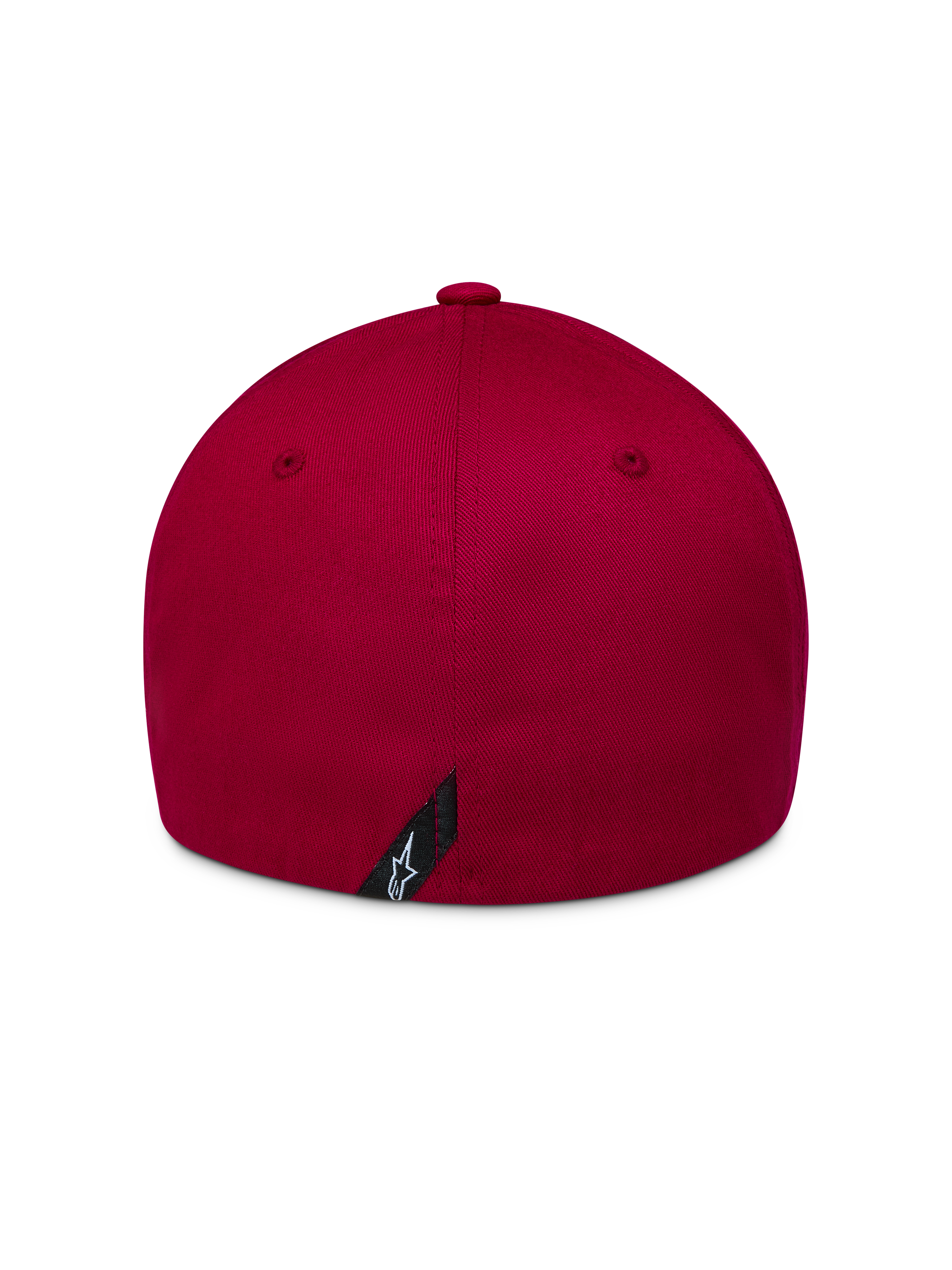 Alpinestars Pivot Kappe in Dunkelrot, Rückansicht aus Twill mit Flex-Rückseite und hinterem Astars-Logo.