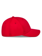 Alpinestars Pivot Kappe, Rot, Seitenprofil mit gebogenem Schirm und strukturierter Krone, Twill-Gewebe, lässige Motorsport-Sportbekleidung