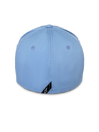 Alpinestars Pivot Mütze, Blau, Rückansicht einer Baseballkappe mit Flex-Rückseite, hellblauer Baumwolltwill mit kleinem schwarzen Astars-Logo-Etikett am Rand, lässige, vom Motorsport inspirierte Streetwear
