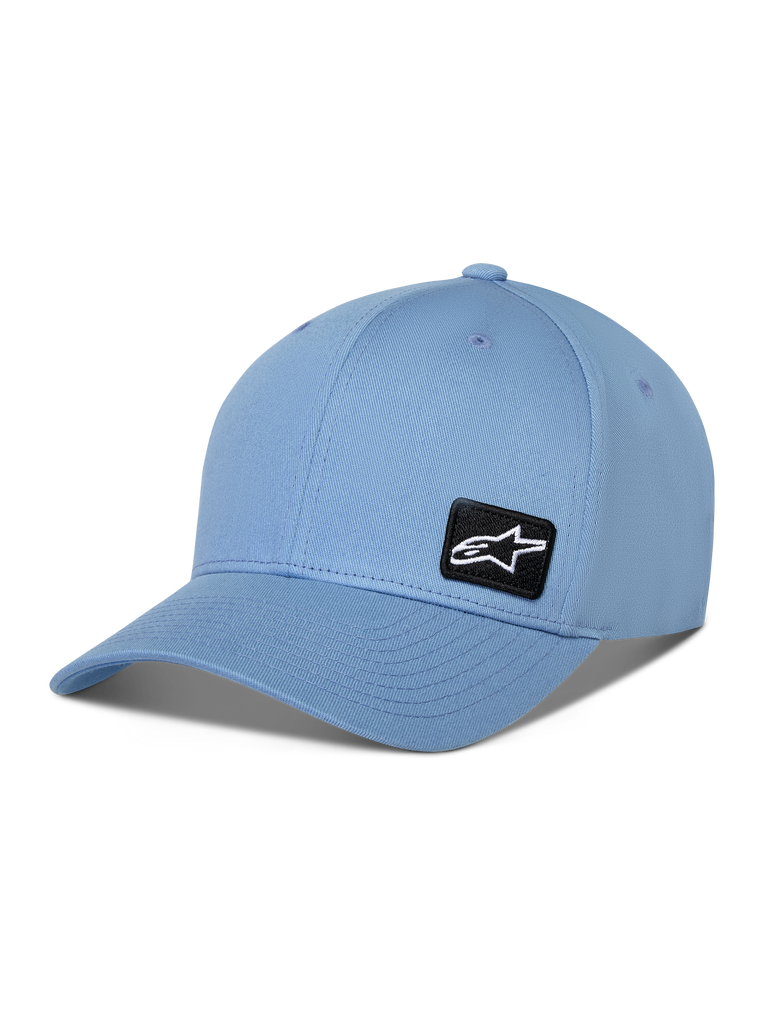 Alpinestars Pivot Hat, Baseball-Cap mit gebogenem Schirm, Blau, mit kleinem schwarzen bestickten Astars-Logo-Patch an der Seite, lässiges Sportbekleidungs-Accessoire