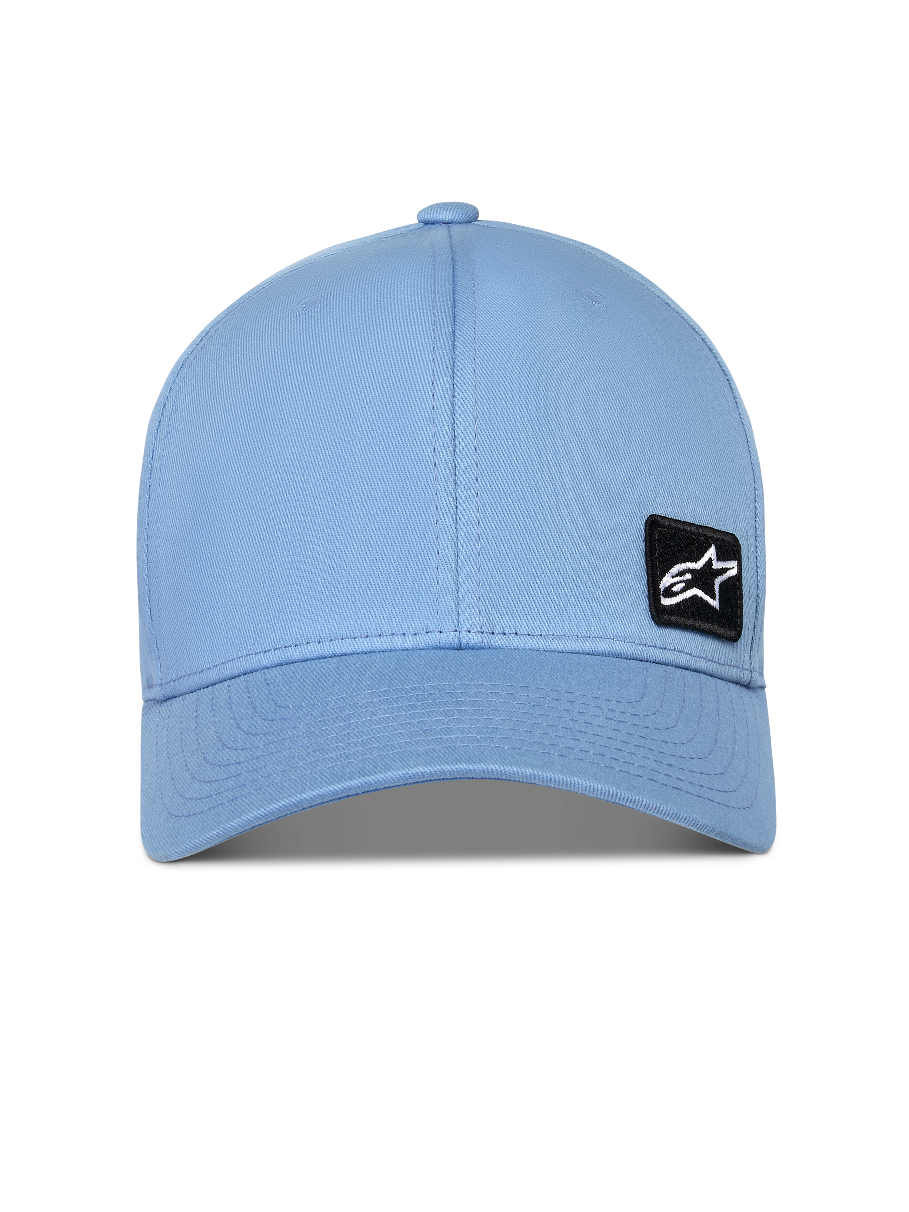 Alpinestars Pivot Hat, strukturierte Baseballkappe, Blau, gebogener Schirm, kleiner schwarzer Astars-Logo-Stickerei-Patch, lässiges Sportbekleidungs-Accessoire