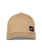 Alpinestars Pivot Kappe, Sand-Khaki, gebogener Schirm mit strukturierter Krone, kleines schwarz besticktes Astars-Logo-Patch auf der Vorderseite, lässige Sportswear-Kopfbedeckung