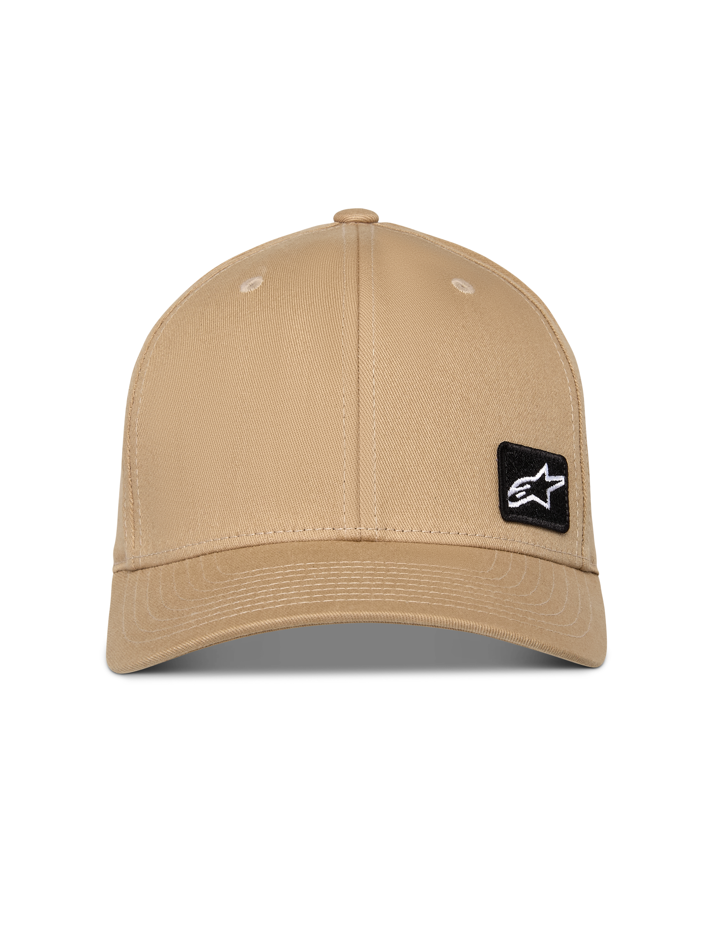 Alpinestars Pivot Kappe, Sand-Khaki, gebogener Schirm mit strukturierter Krone, kleines schwarz besticktes Astars-Logo-Patch auf der Vorderseite, lässige Sportswear-Kopfbedeckung