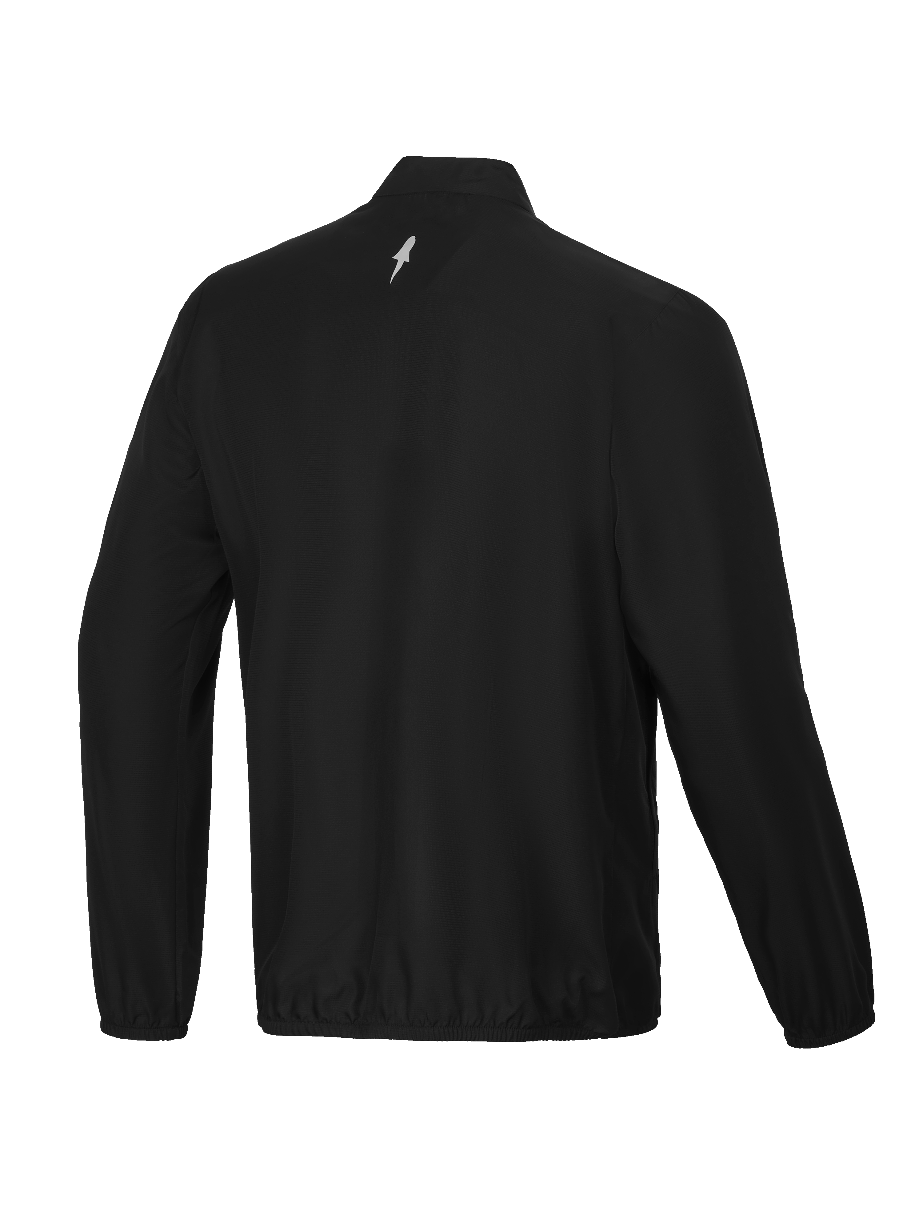 Alpinestars A-Aria Windbreaker Jacket, back view of men's cycling and MTB jacket in Black with a mock neck and reflective logo detail