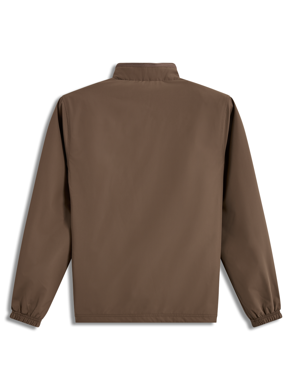 Alpinestars Overhaul Racer Jacke, leichte walnussbraune Sportswear-Jacke, Rückansicht mit verstaubarer Kapuze.