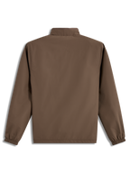 Alpinestars Overhaul Racer Jacke, leichte walnussbraune Sportswear-Jacke, Rückansicht mit verstaubarer Kapuze.