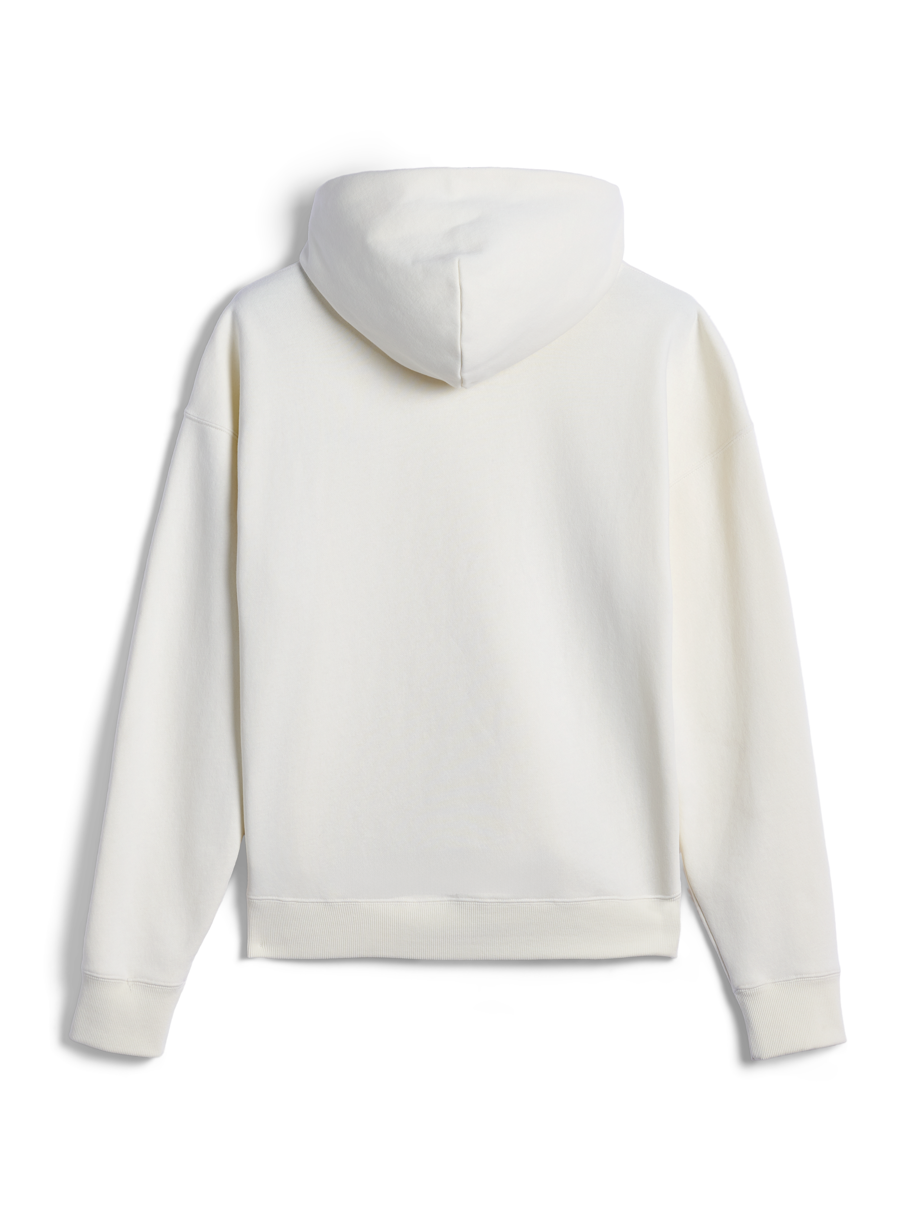 Alpinestars Essentials Ageless Hoodie, Rückansicht eines Freizeit-Kapuzenpullovers in Off-White, entspannte Passform mit gerippten Bündchen und Saum, minimalistische Ästhetik für täglichen Komfort