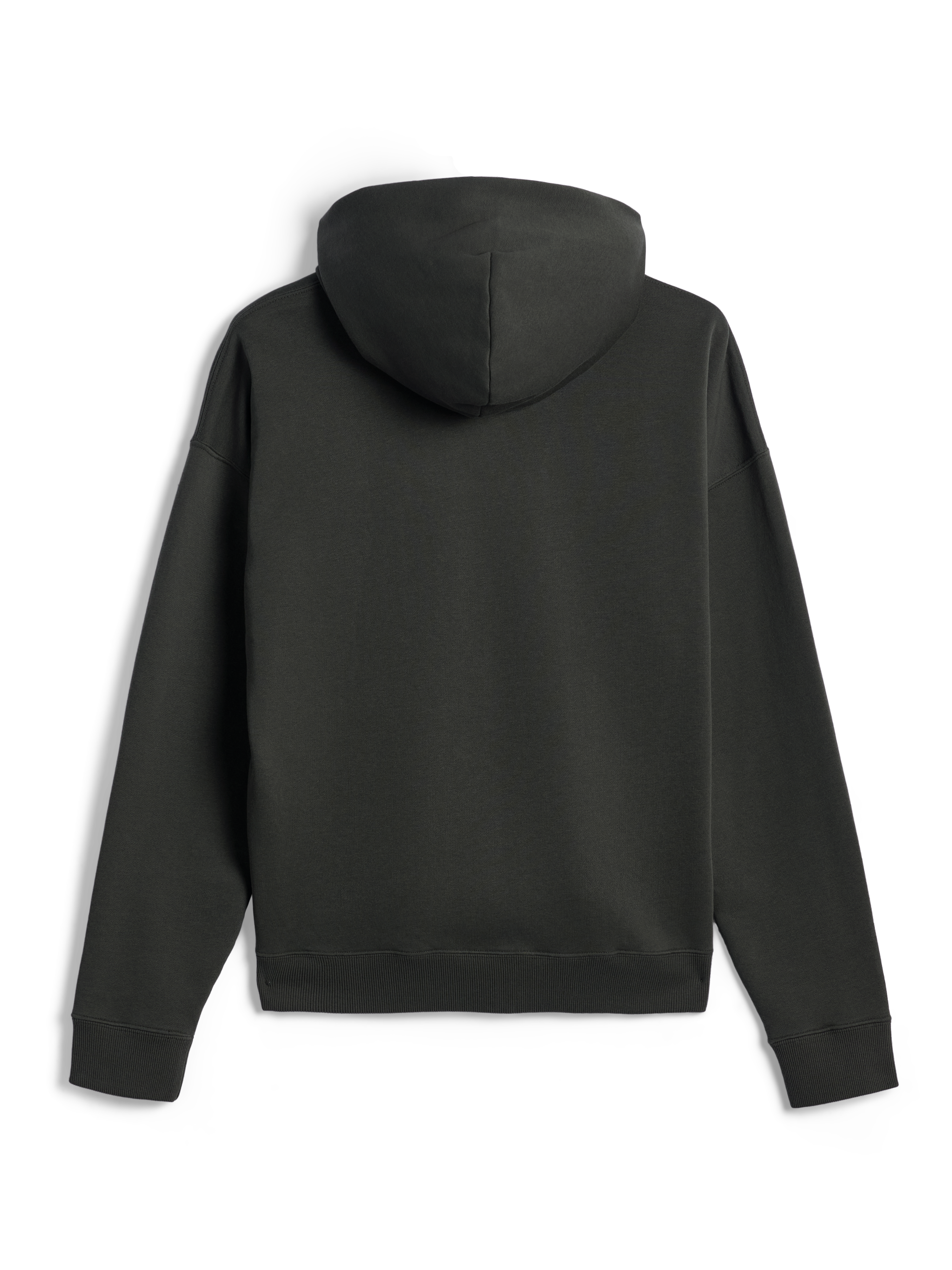 Alpinestars Essentials Ageless Zip Hoodie, Rückansicht, Off Black, Kapuzensweatshirt mit durchgehendem Reißverschluss, entspannte Passform mit Rippstrickbündchen an Ärmeln und Saum, Stone-Washed-Fleece, minimalistisches Sportswear-Design