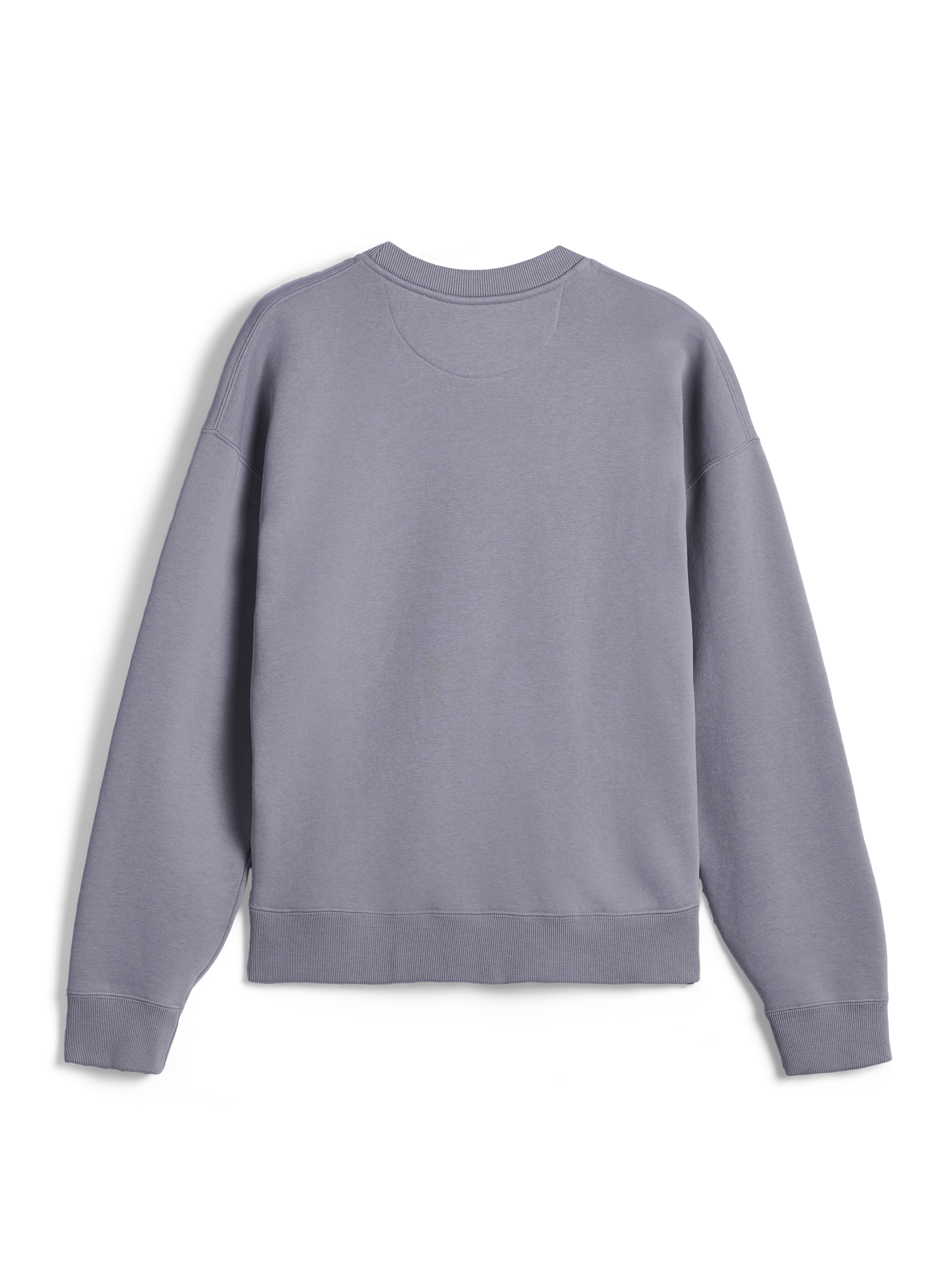 Alpinestars Essentials Ageless Crew, Rückansicht, silbernes Rundhals-Sweatshirt, hochwertiges Kompaktfleece, gerippter Kragen, Bündchen und Saum, lässige Sportbekleidung