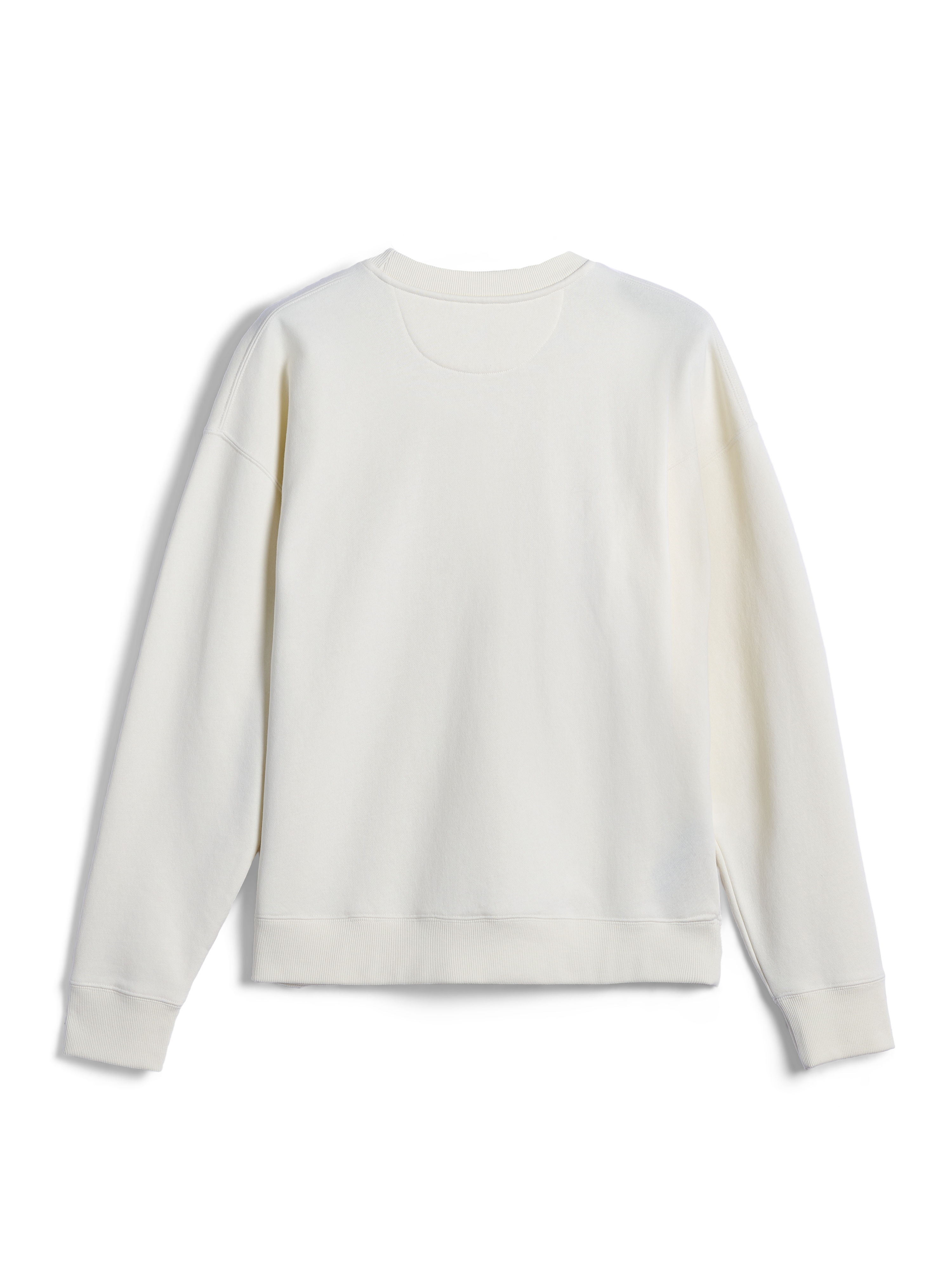 Alpinestars Essentials Ageless Crew, Rundhals-Sweatshirt, Off-White, Rückansicht mit schlichtem Design, gerippten Bündchen und Saum, lässige, vom Motorsport inspirierte Streetwear