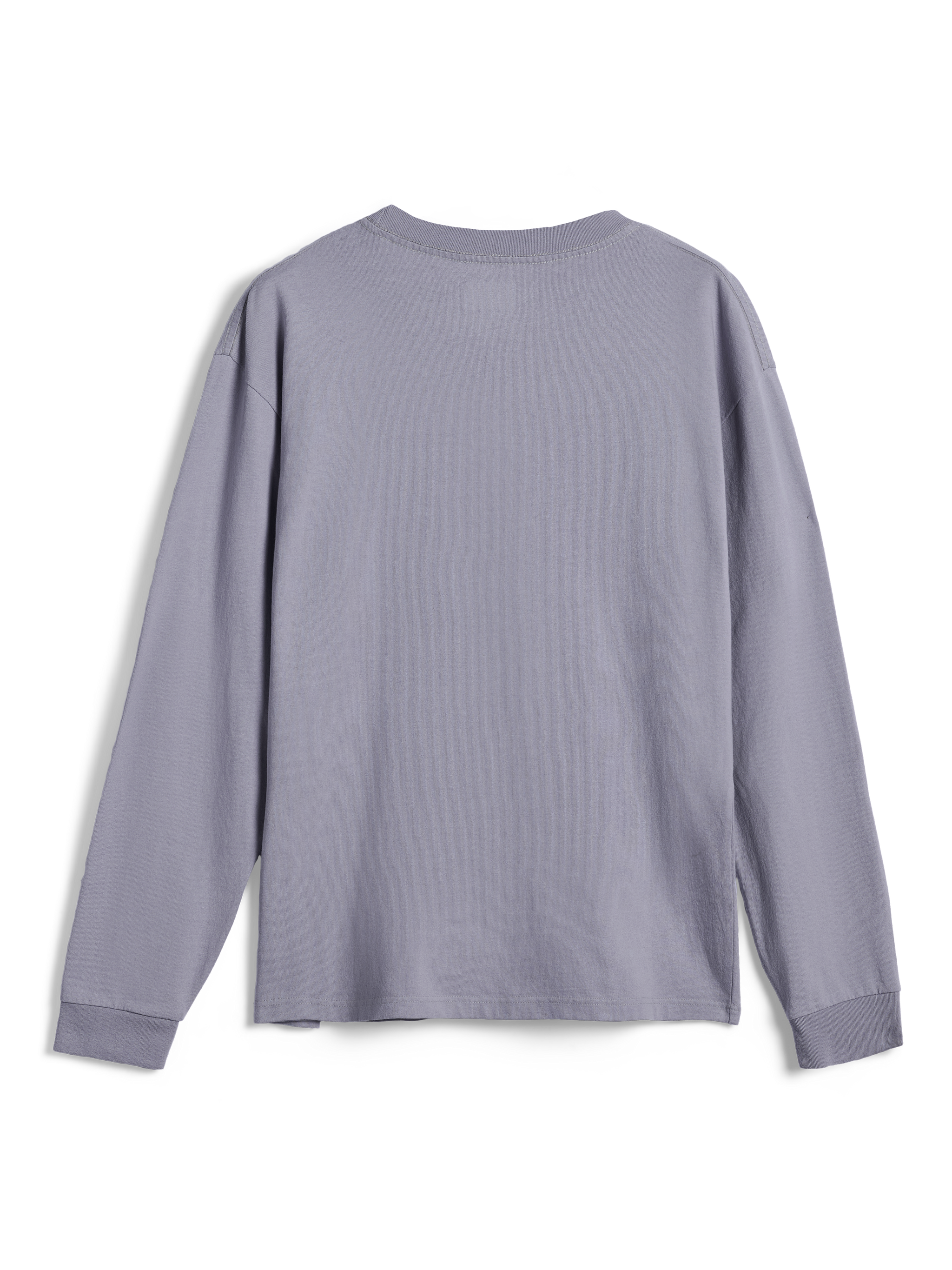 Alpinestars Essentials Ageless LS Tee, Langarm-T-Shirt, Silber, Rückansicht, schlichtes Design mit geripptem Rundhalsausschnitt und Bündchen, Jersey aus 100 % Bio-Baumwolle, entspannte moderne Passform