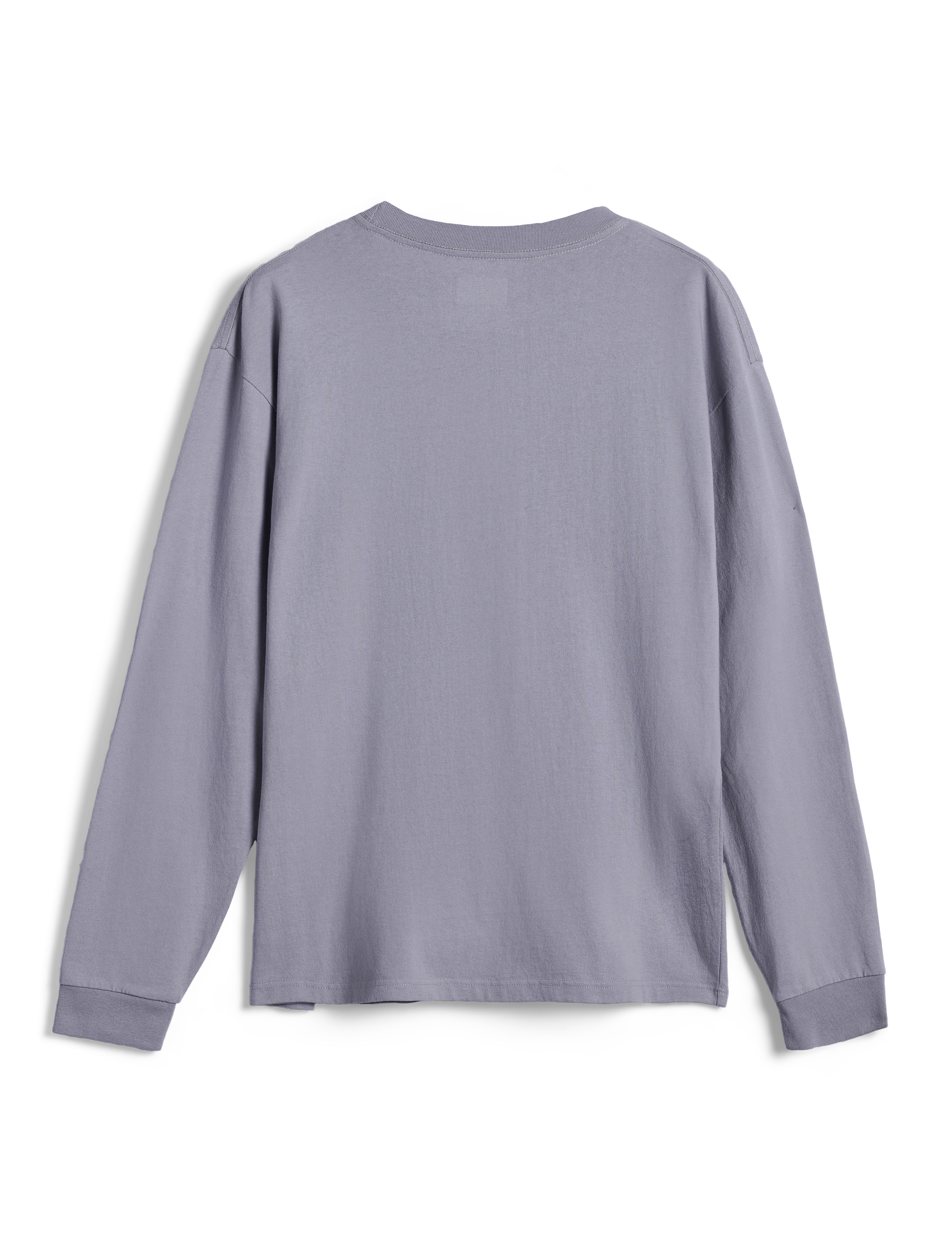 Alpinestars Essentials Ageless LS Tee, Langarm-T-Shirt, Silber, Rückansicht, schlichtes Design mit geripptem Rundhalsausschnitt und Bündchen, Jersey aus 100 % Bio-Baumwolle, entspannte moderne Passform