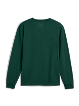 Alpinestars Essentials Ageless LS Tee, Long Sleeve T-Shirt, Pine Green, back view, solid green color with ribbed crew neck and cuffs, relaxed contemporary fit, casual streetwear