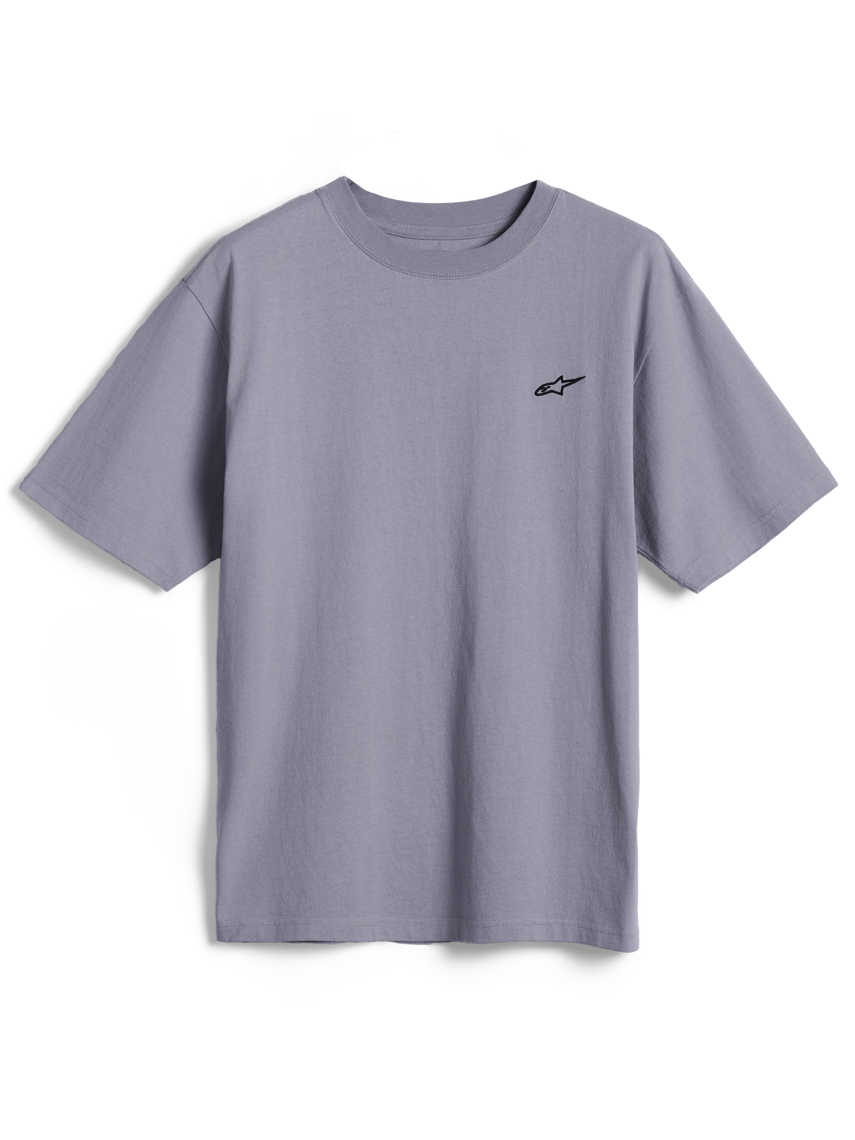 Alpinestars Essentials Ageless SS Tee, Kurzarm-T-Shirt, Silber, kleines schwarzes Astars-Logo auf der Brust, lässige Streetwear aus Bio-Baumwolle mit entspannter Passform
