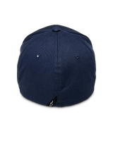 Alpinestars Entitled Hat, Flex-Back Baseball Cap, Navy Blue, Rear view featuring a small black logo tag, structured crown in stretch twill fabric, casual motorsport-inspired headwear