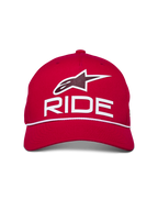 Alpinestars Ride Comp Snapback Mütze, Rot mit Weiß und Schwarz, mit 3D Astars Ride Logo und weißem geflochtenem Seilbesatz, strukturierte Krone mit gebogenem Schirm, lässige, vom Motorsport inspirierte Kopfbedeckung