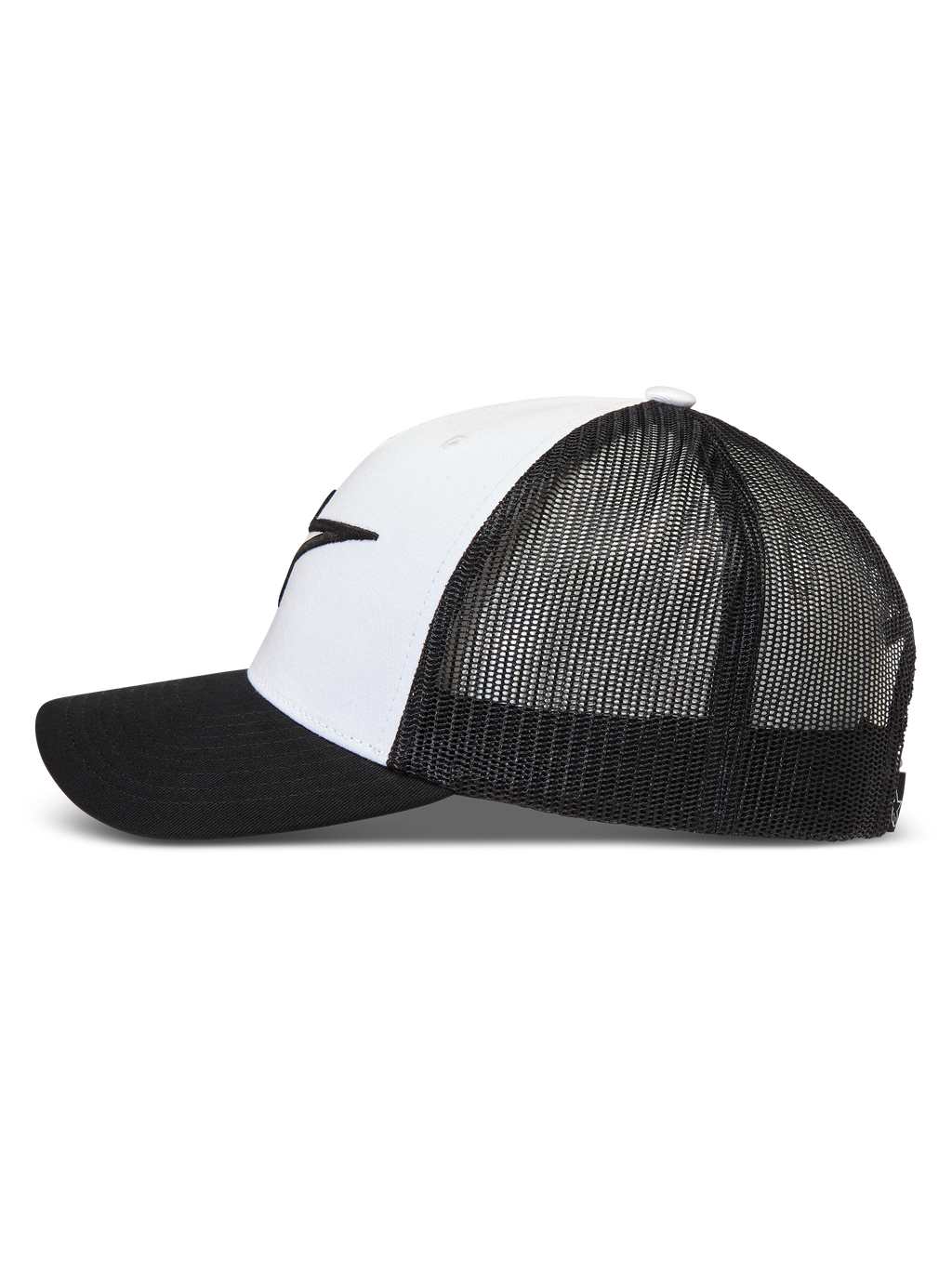 Alpinestars Ageless Snapback Kappe, Weiß und Schwarz, Sportswear Trucker-Kappe mit atmungsaktivem Mesh-Rücken und gebogenem Schirm.