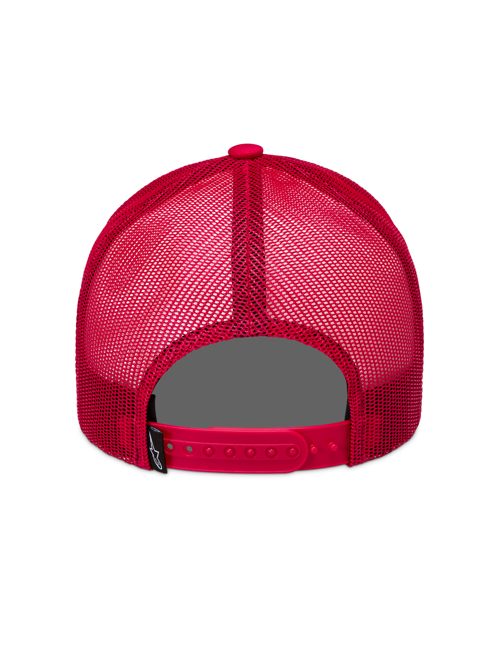 Alpinestars Ageless Snapback Hat, Red, rear view featuring breathable mesh panels, adjustable snap closure, and logo tag.