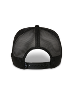 Alpinestars Control Trucker Hat, Back View, Black, featuring breathable mesh panels and an adjustable snapback closure, casual motorsport headwear