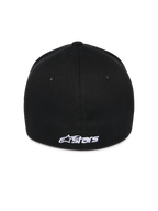 Alpinestars Ageless Multi Hat, schwarze Baseball-Cap, Rückansicht mit weiß besticktem Astars-Logo, Flex-Rückseite, lässiger Sportswear-Stil