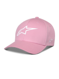 Alpinestars Ageless Multi Hat, Pinke Baseball-Cap, Gebogener Schirm, Weißes 3D Astars-Logo, Strukturierte Krone, Lässige Sportbekleidung