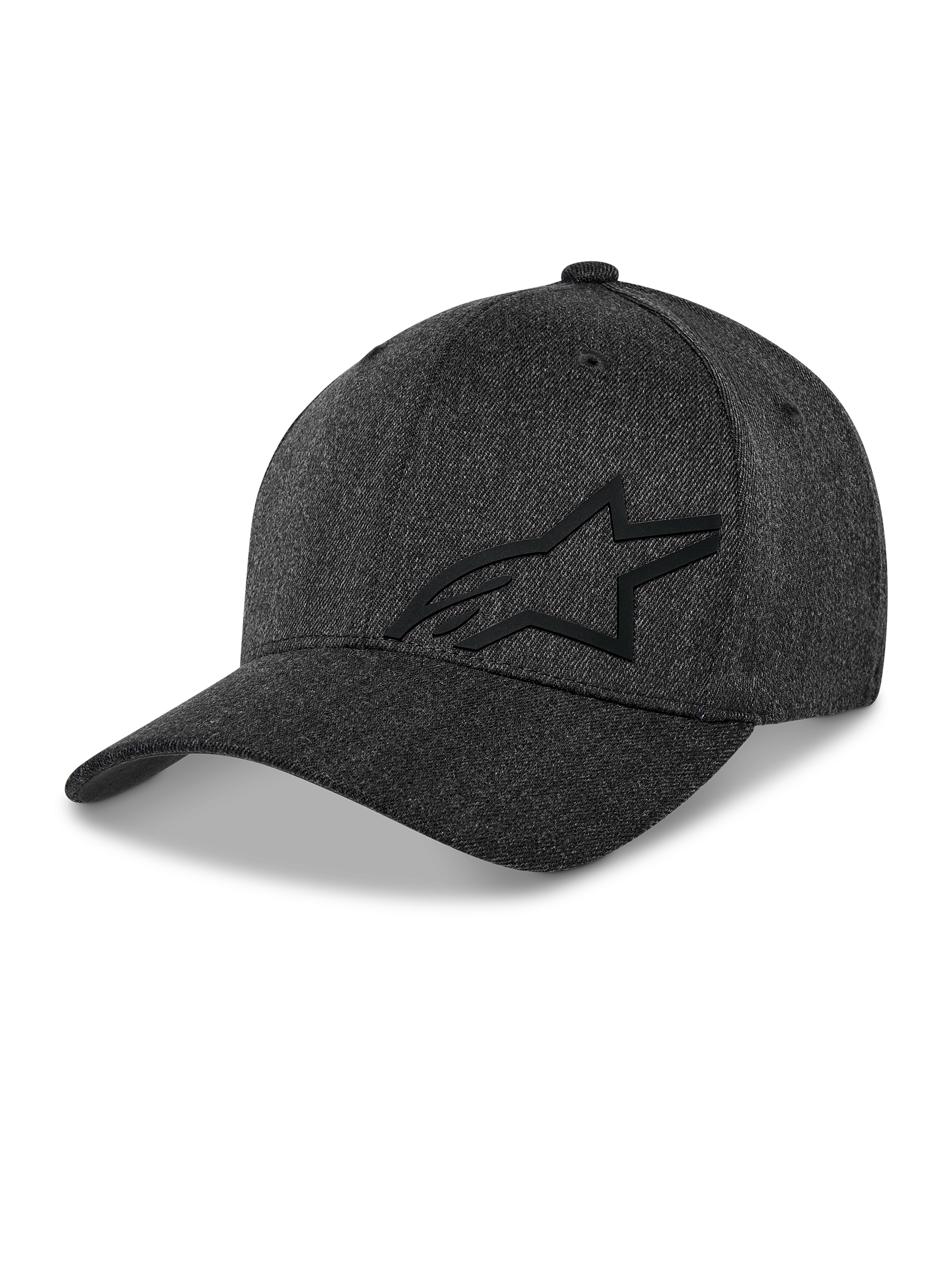 Alpinestars Corp Shift Multi Hat, Baseball Cap, Dark Grey Heather, Black 3D Astars Logo, Structured Crown, Curved Bill, Stretch Twill Fabric, Casual Motorsport Lifestyle Headwear