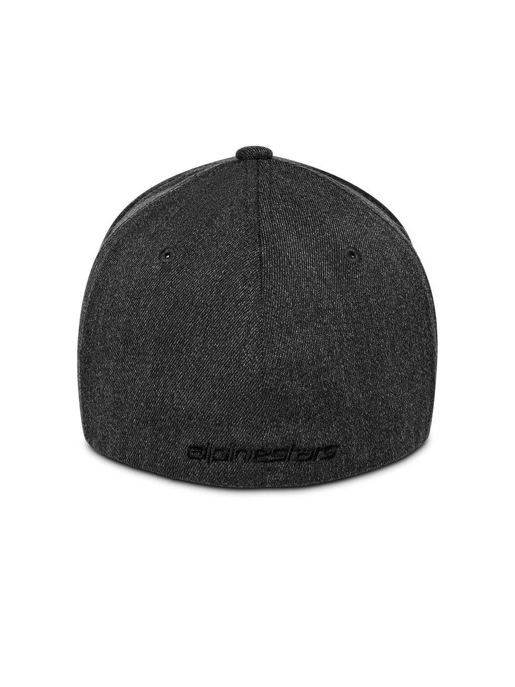 Alpinestars Corp Shift Multi Mütze, Rückansicht, Dunkelgrau meliert, mit Flex-Rückseite und flach gesticktem Logo, strukturierte Krone, lässige, vom Motorsport inspirierte Kopfbedeckung