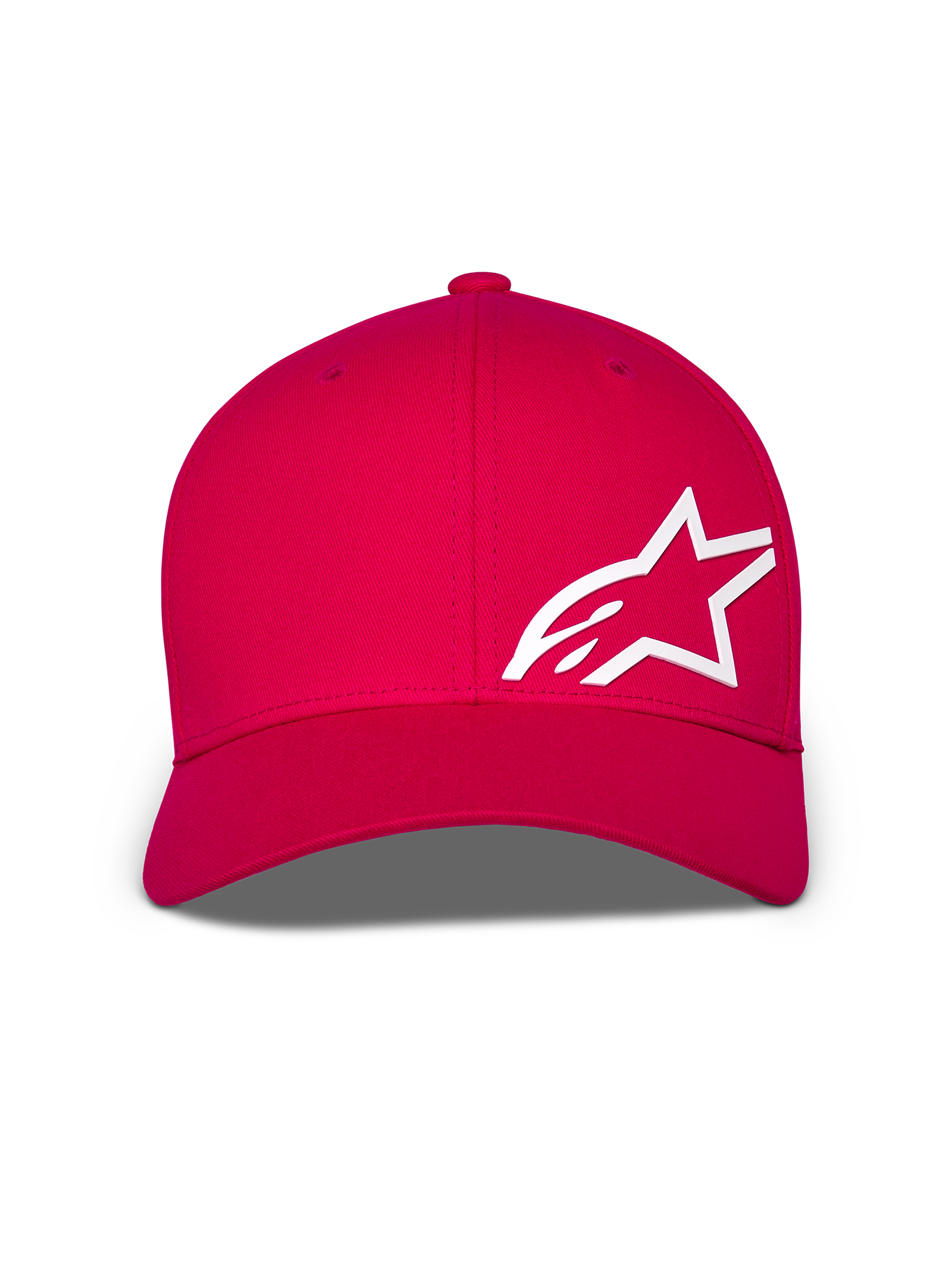 Alpinestars Corp Shift Multi Mütze, Baseball-Cap, Rot, mit einem großen weißen 3D-Astars-Logo auf der Vorderseite, gebogenem Schirm und strukturierter Krone, lässige Motorsport-Kopfbedeckung