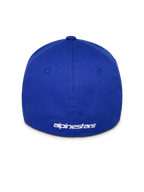 Alpinestars Corp Shift Multi Hat, Blue Baseball Cap, back view featuring white embroidered logo, flex back design, structured crown in stretch twill fabric