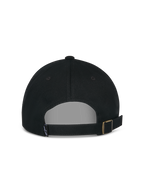 Alpinestars Deduce Strapback Mütze, Schwarz, Rückansicht mit verstellbarem Riemenverschluss und Metallschnalle sowie kleinem Logo-Etikett, lässige Cap aus Baumwolltwill