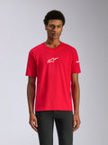 Alpinestars Frontal CSF T-Shirt, Kurzarm-T-Shirt, Rot, weißes Alpinestars Stern-Logo auf der Brust, lässige Motorsport-Streetwear
