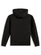 Alpinestars Datrix Hoodie, Rückansicht des schwarzen Tri-Blend-Fleece-Pullovers mit Mesh-gefütterter Kapuze.