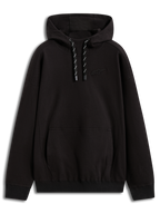Alpinestars Camino Textured Oversized Hoodie, schwarzer Kapuzenpullover aus strukturiertem Twill-Fleece mit 3D-Logo, Kängurutasche und hohen Kragen, Motorsport-Lifestyle-Sportswear