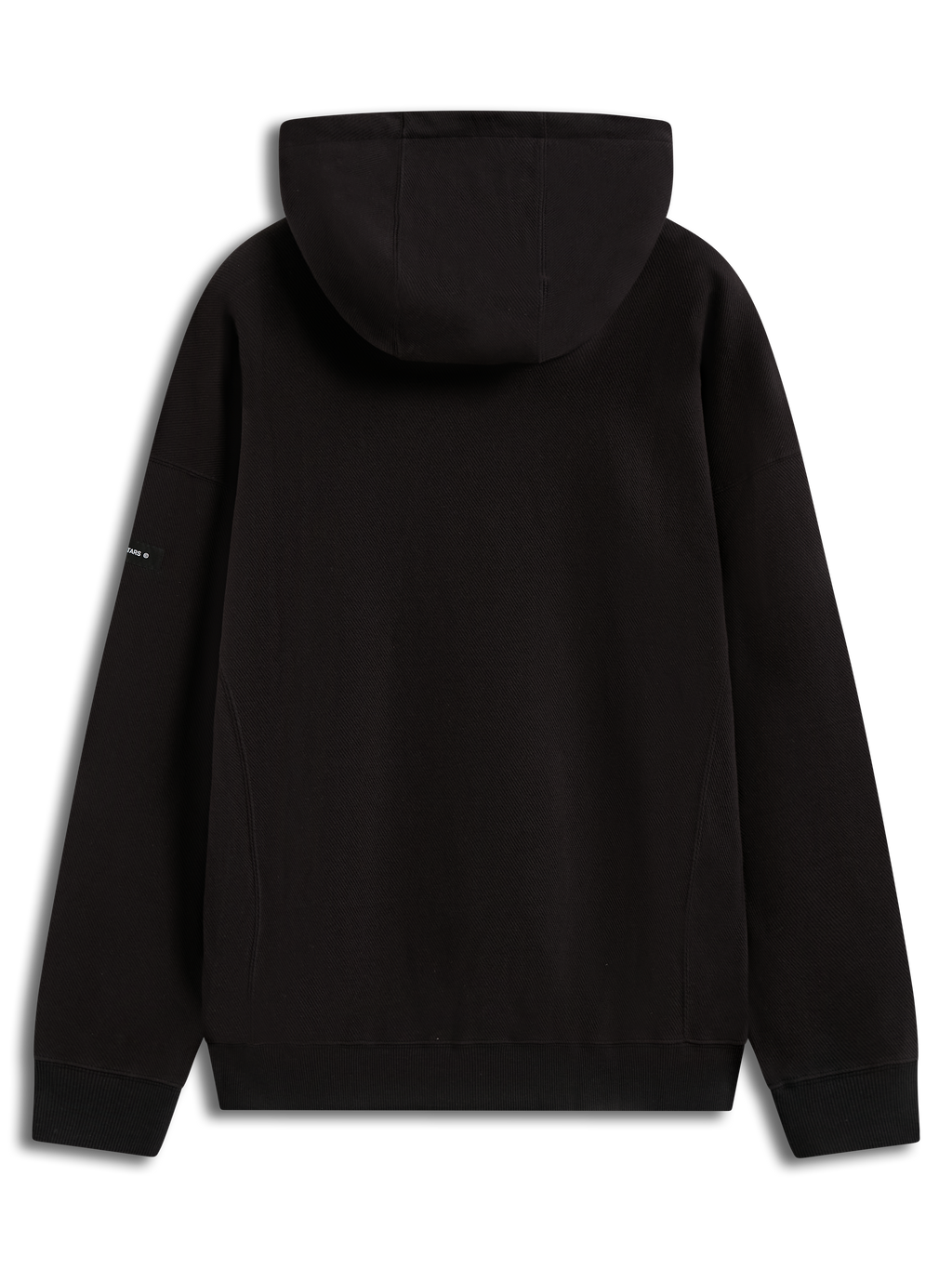 Alpinestars Camino Textured Oversized Hoodie in Schwarz, Rückansicht des strukturierten Stricktwill-Fleece-Pullovers.