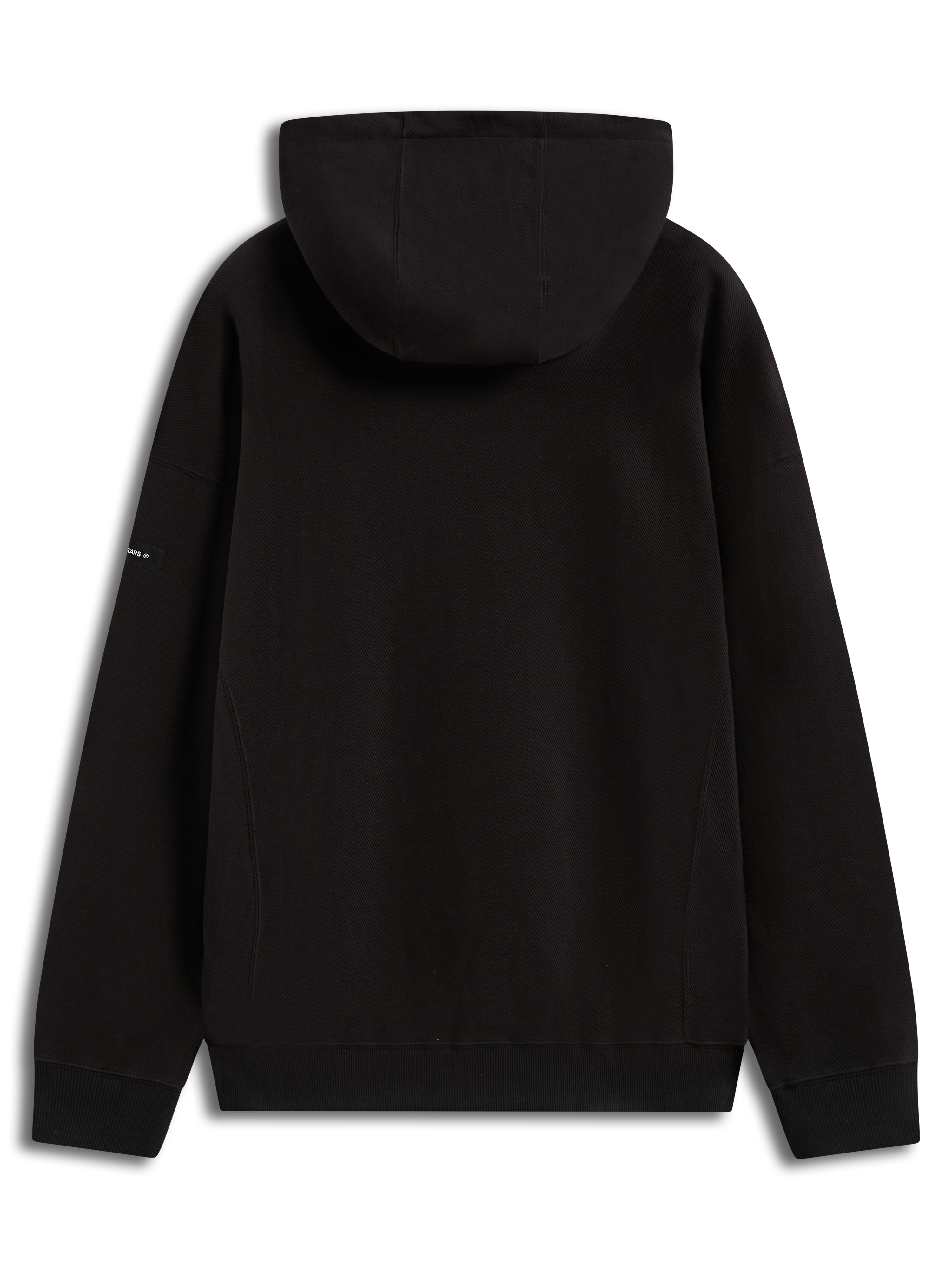 Alpinestars Camino Textured Oversized Hoodie in Schwarz, Rückansicht des strukturierten Stricktwill-Fleece-Pullovers.