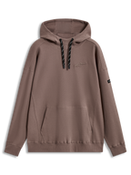 Alpinestars Camino Textured Oversized Hoodie, strukturierter Kapuzenpullover in Sand-Taupe, hoher Kragen, 3D-Astars-Logo und Kängurutasche, lässige Sportswear aus Stricktwill.