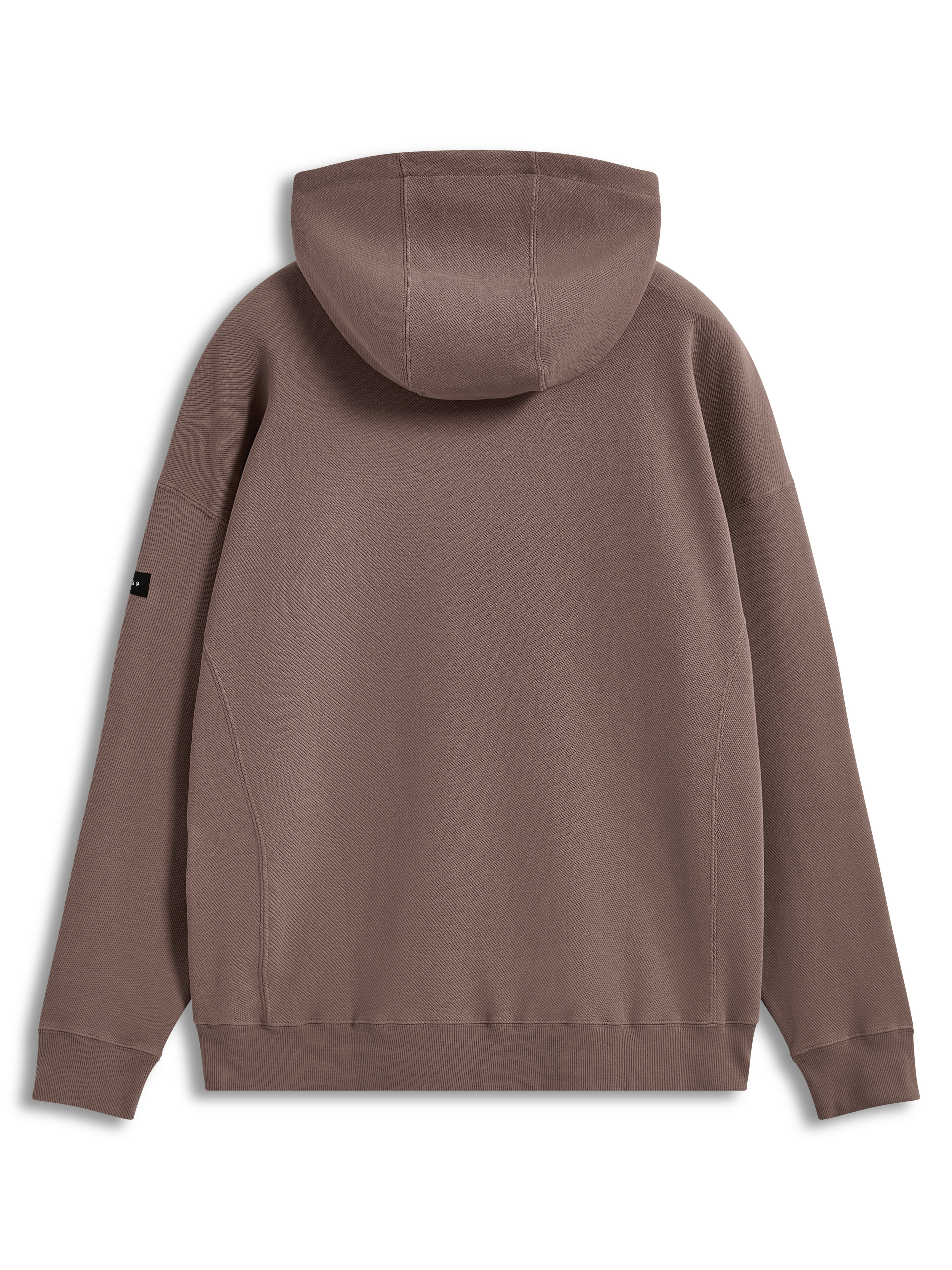 Alpinestars Camino Textured Oversized Hoodie, Sportswear-Kapuzenpullover, Taupe, strukturierter Stricktwill-Fleece, Rückansicht.
